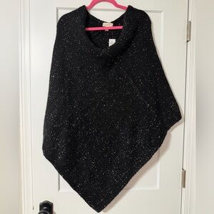 LOFT Speckled Black Women's Poncho